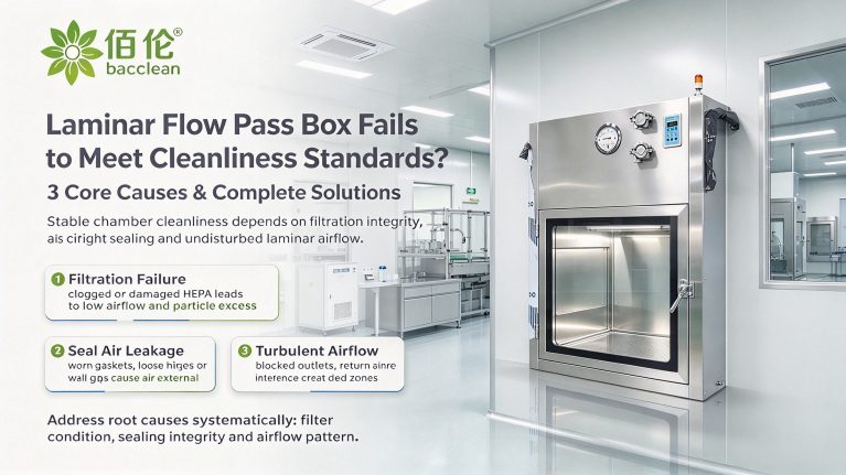 Laminar Flow Pass Box Failsto Meet Cleanliness Standards