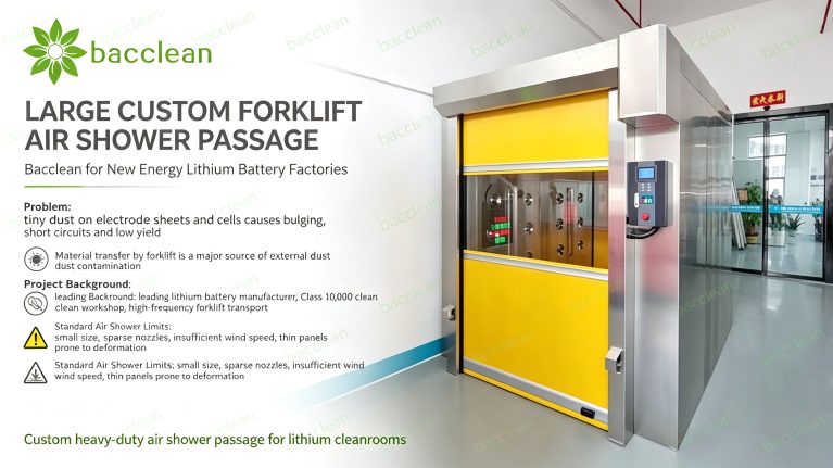 Large Custom Forklift Air Shower Passage Bacclean for Lithium Battery Factories