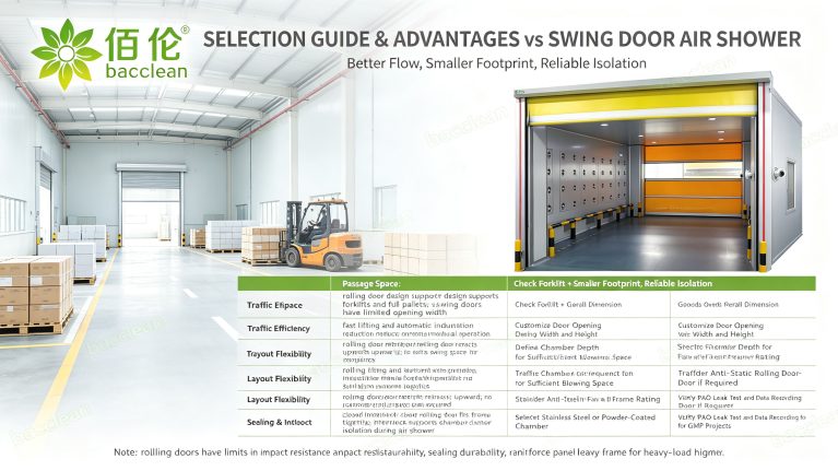 Selection Guide Advantages vs Swing Door Air Shower